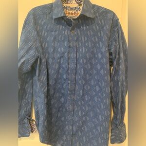 Robert Graham long sleeve blue shirt.  Medium